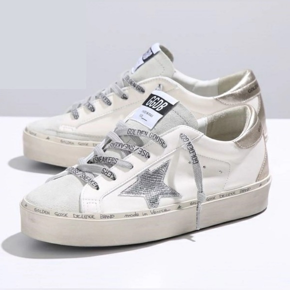 Golden Goose Hi Star Sneaker White, Silver, Ice, Platinum NIB Auth - Picture 1 of 9